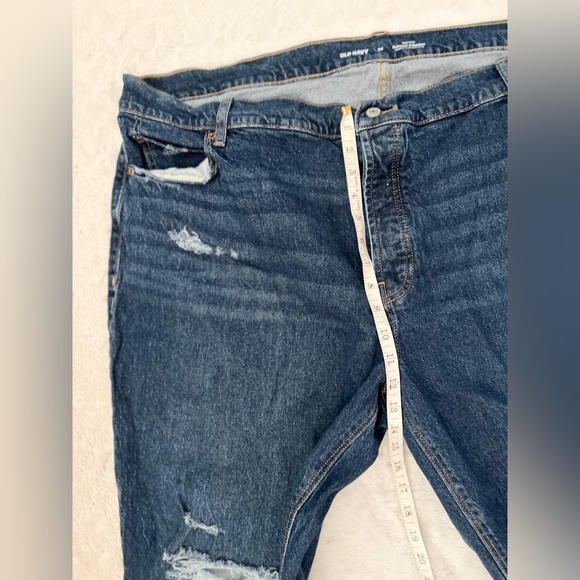 OLD NAVY High Rise Slouchy Straight Secret Slim Pocket Distressed Raw Hem Jean - Picture 12 of 12